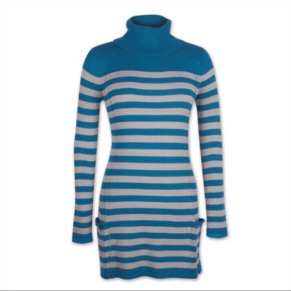 Aventura Clothing Chadwick Tunic Sweater Dress Blue Grey Stripe - Picture 1 of 10